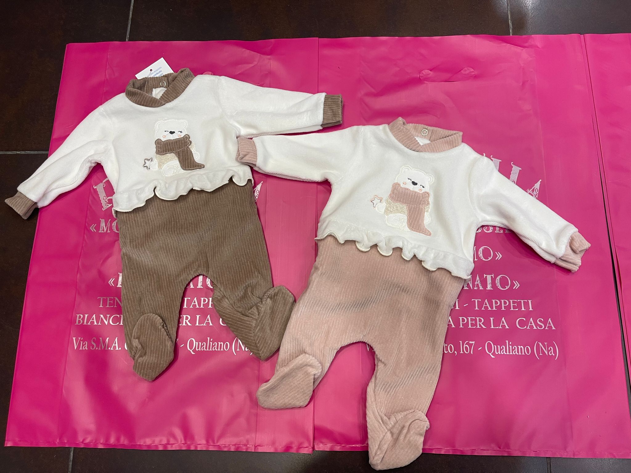 Tutina neonato velluto