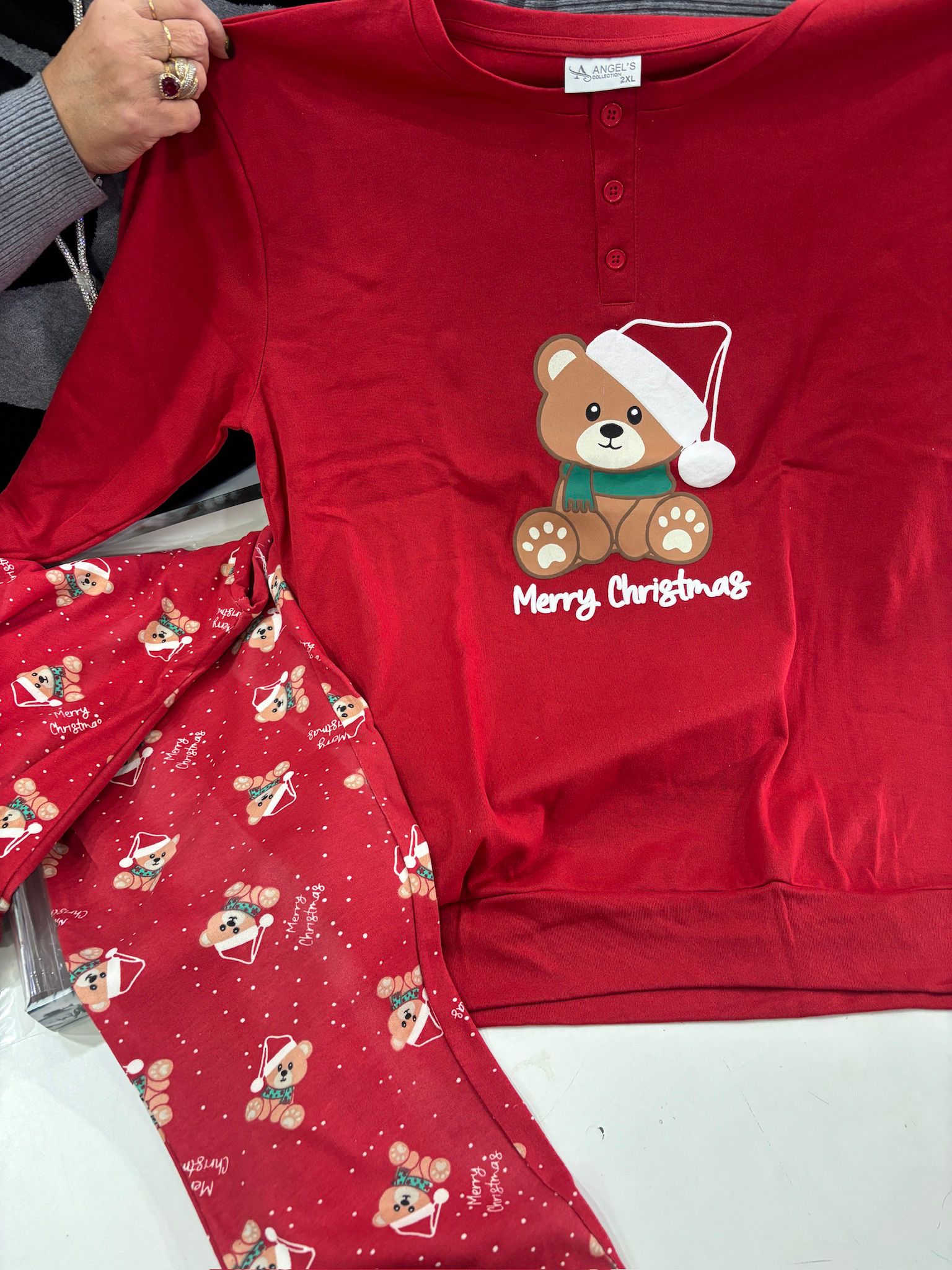 Pigiama teddy natale unisex caldo cotone