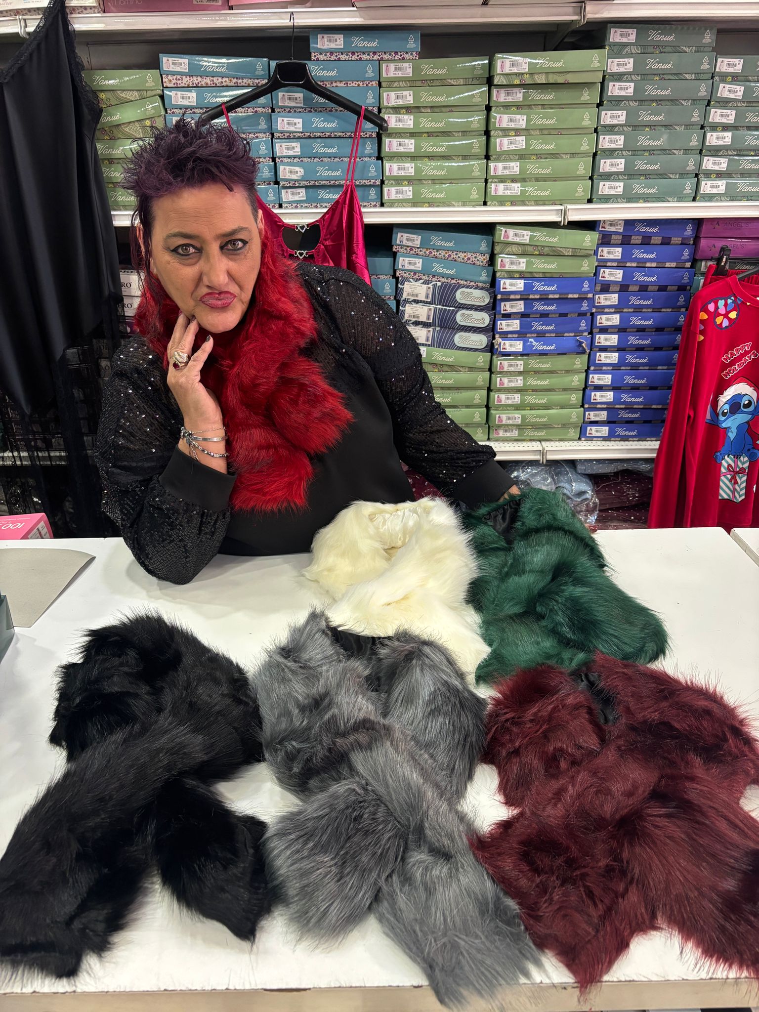 Scaldacollo pelliccia a pelo lungo