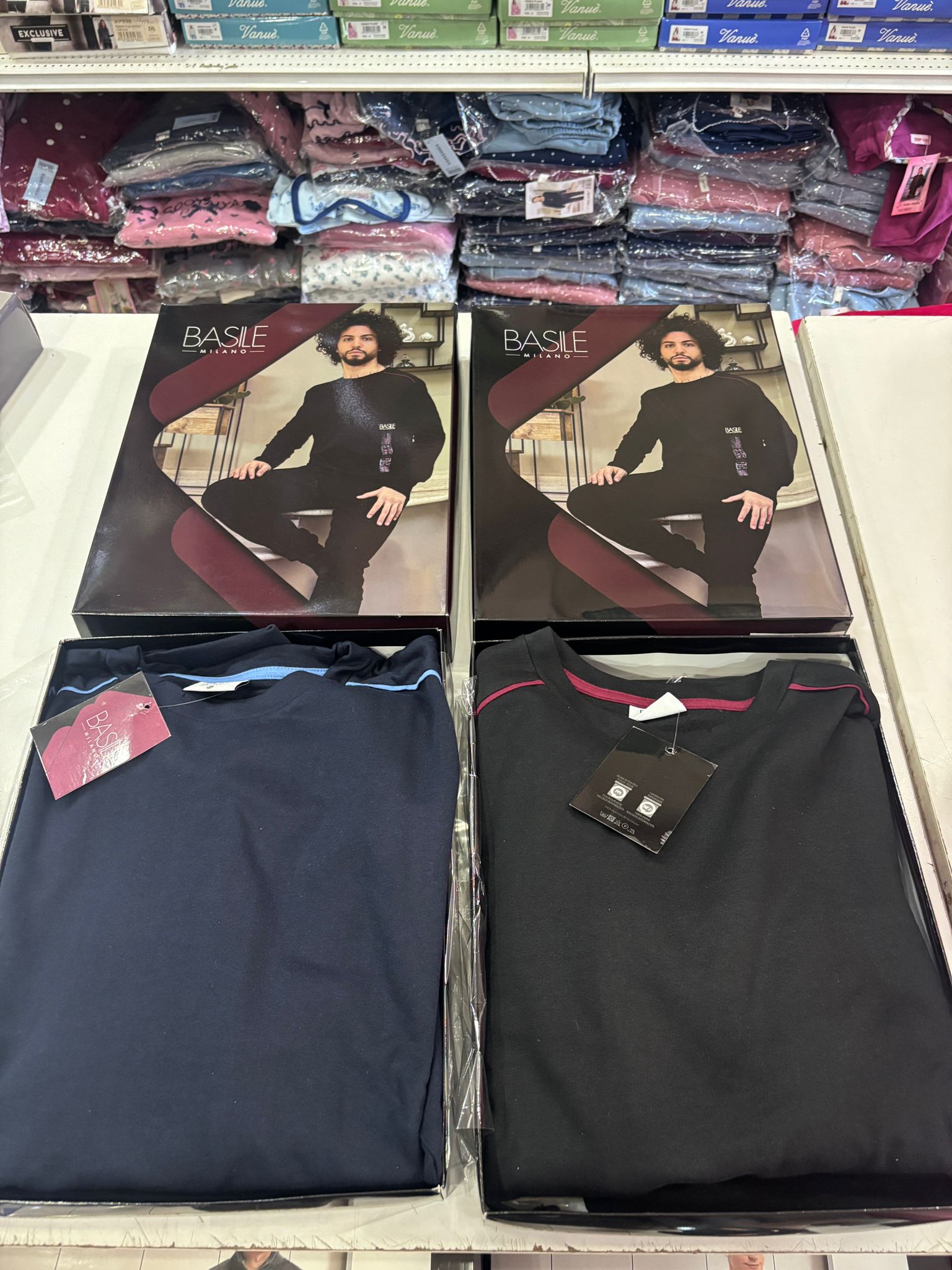 Pigiama tuta basile uomo caldo cotone felpato con scritta laterale maglia