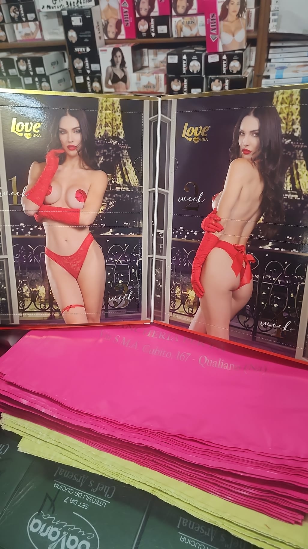 Calendario dell'avvento Copricapezzoli brasiliana giarrettiera tg unica