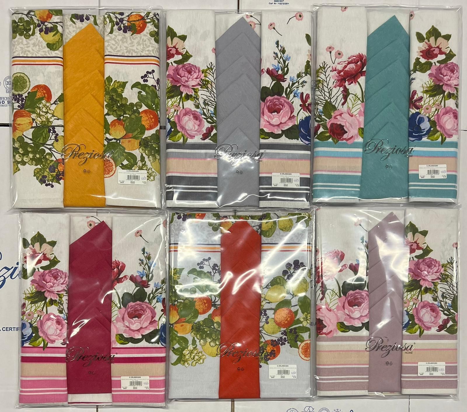 Tovaglie da tavola x 6 posti con tovaglioli misura 140x180