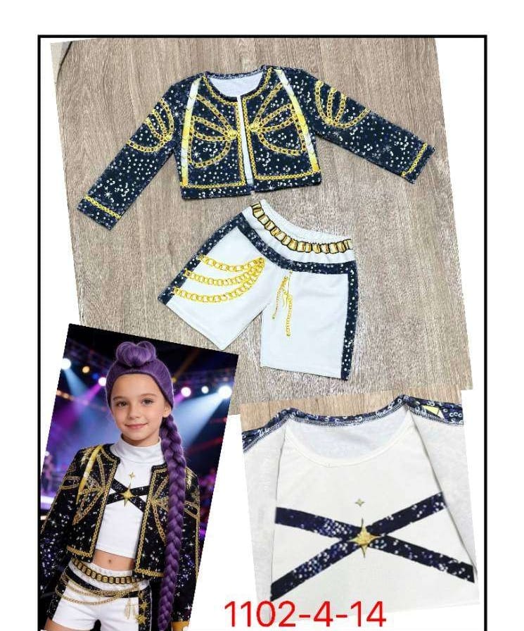 Vestito artigianale effetto nero 3 pezzi