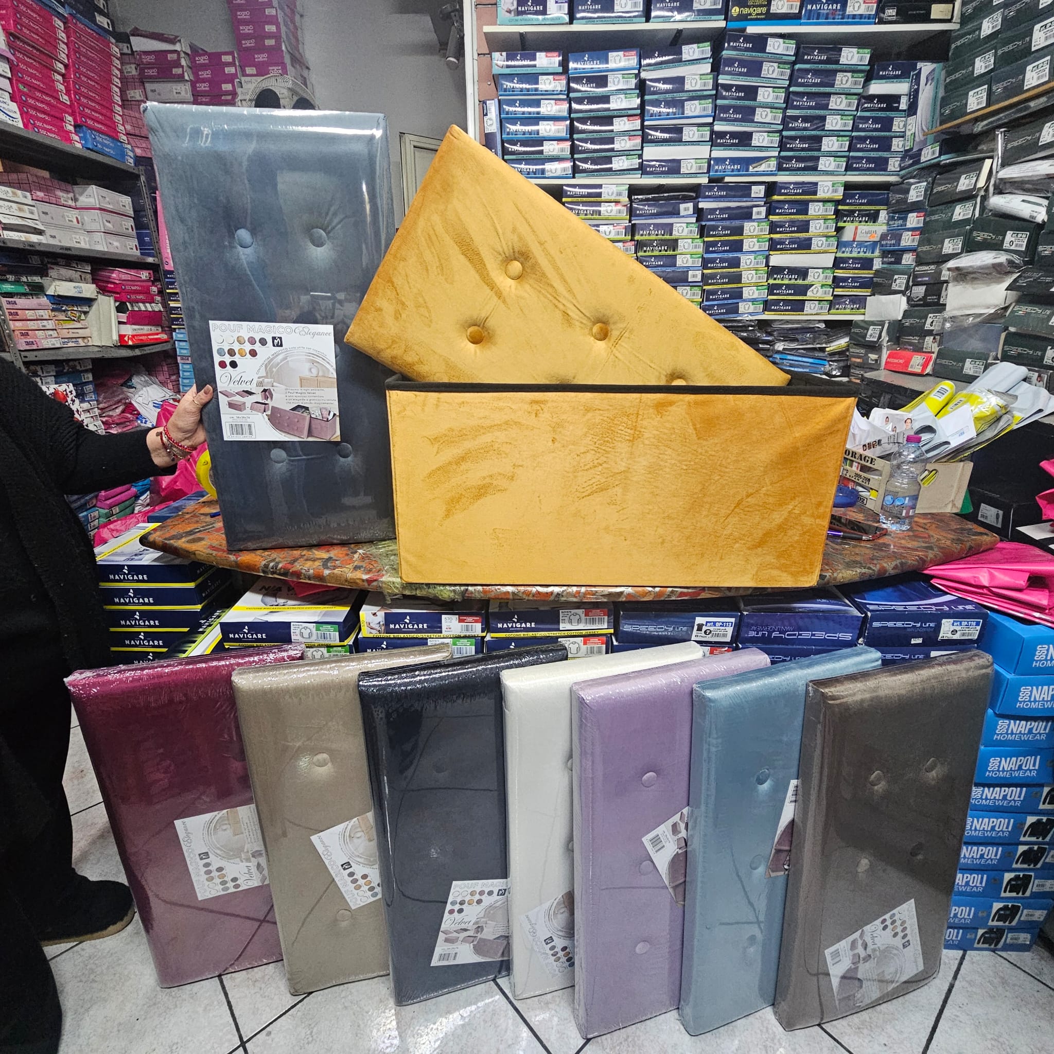 Panca velluto novità misura 38x38x70