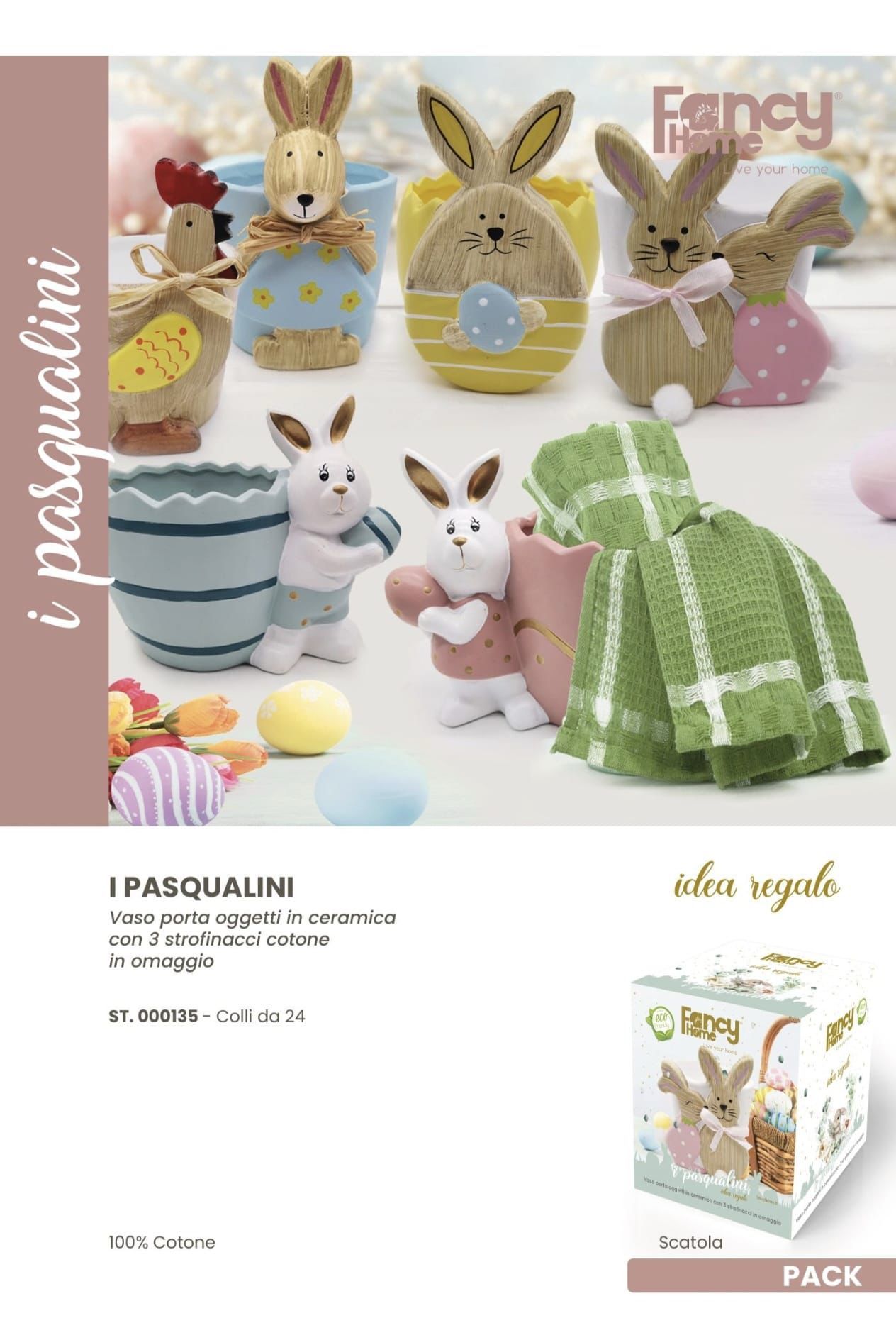 Set di 3 Barattoli ceramica con strofinacci