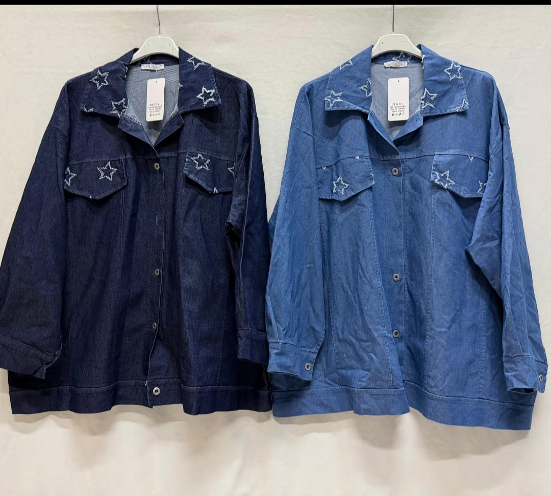 Giacca/camicia jeans con decori stelle