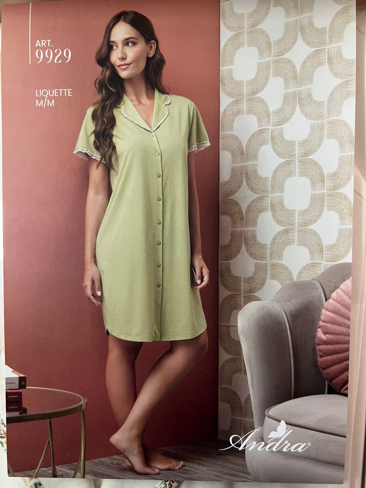 Camicia/vestaglia in cotone modal art 9929 andra