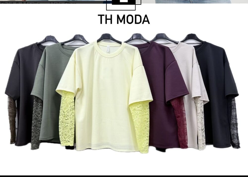 Maglia con manica pizzo - nero