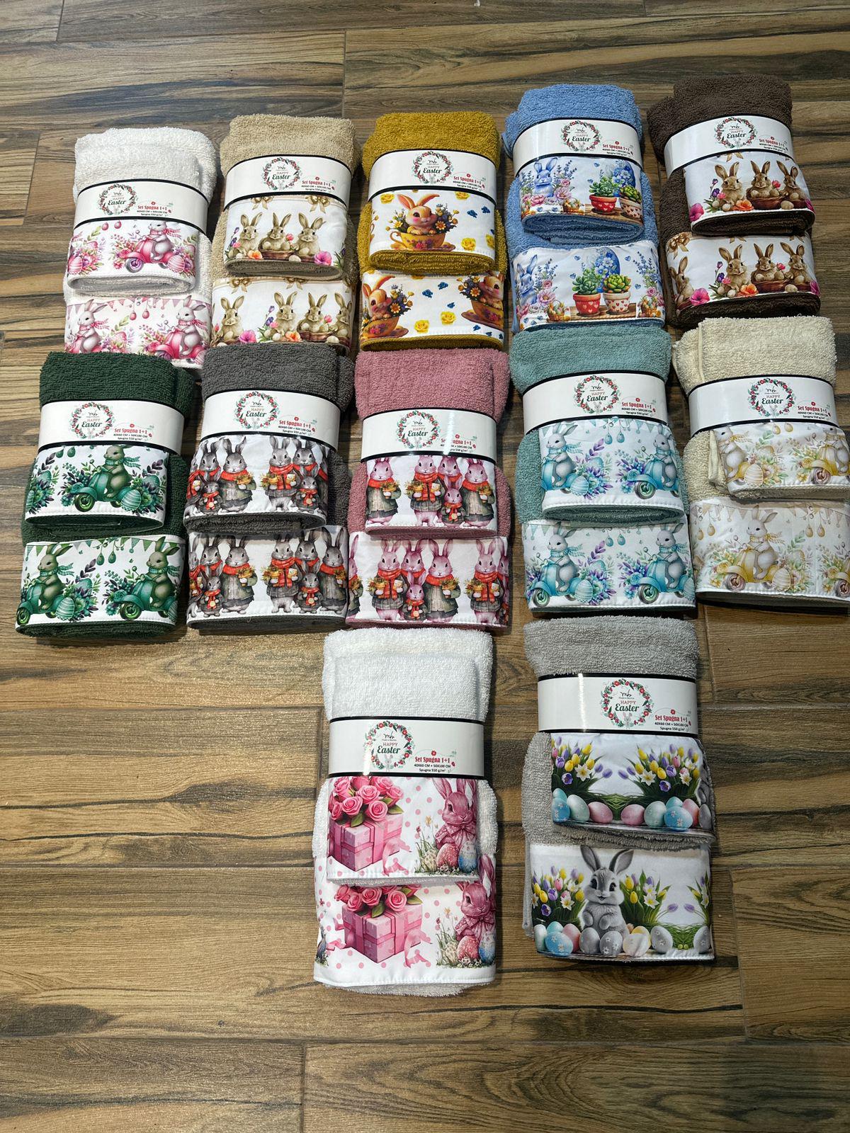 Set asciugamani con banda 1+1 550g di spugna