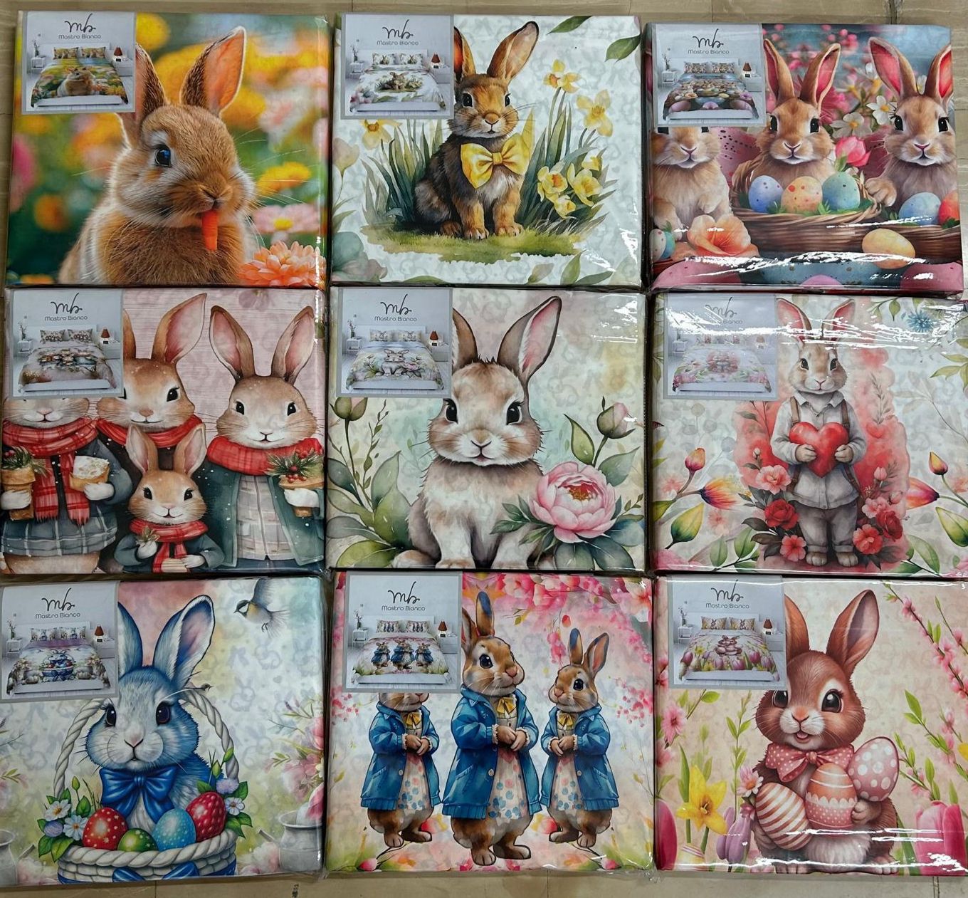 Lenzuola matrimoniale pasquali completo sotto sopra 2 federe misto cotone digitali