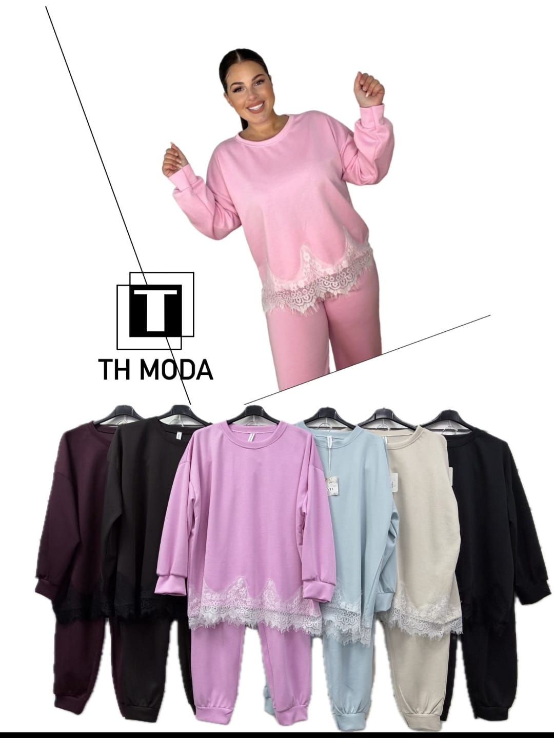 Tuta/completo con balza pizzo