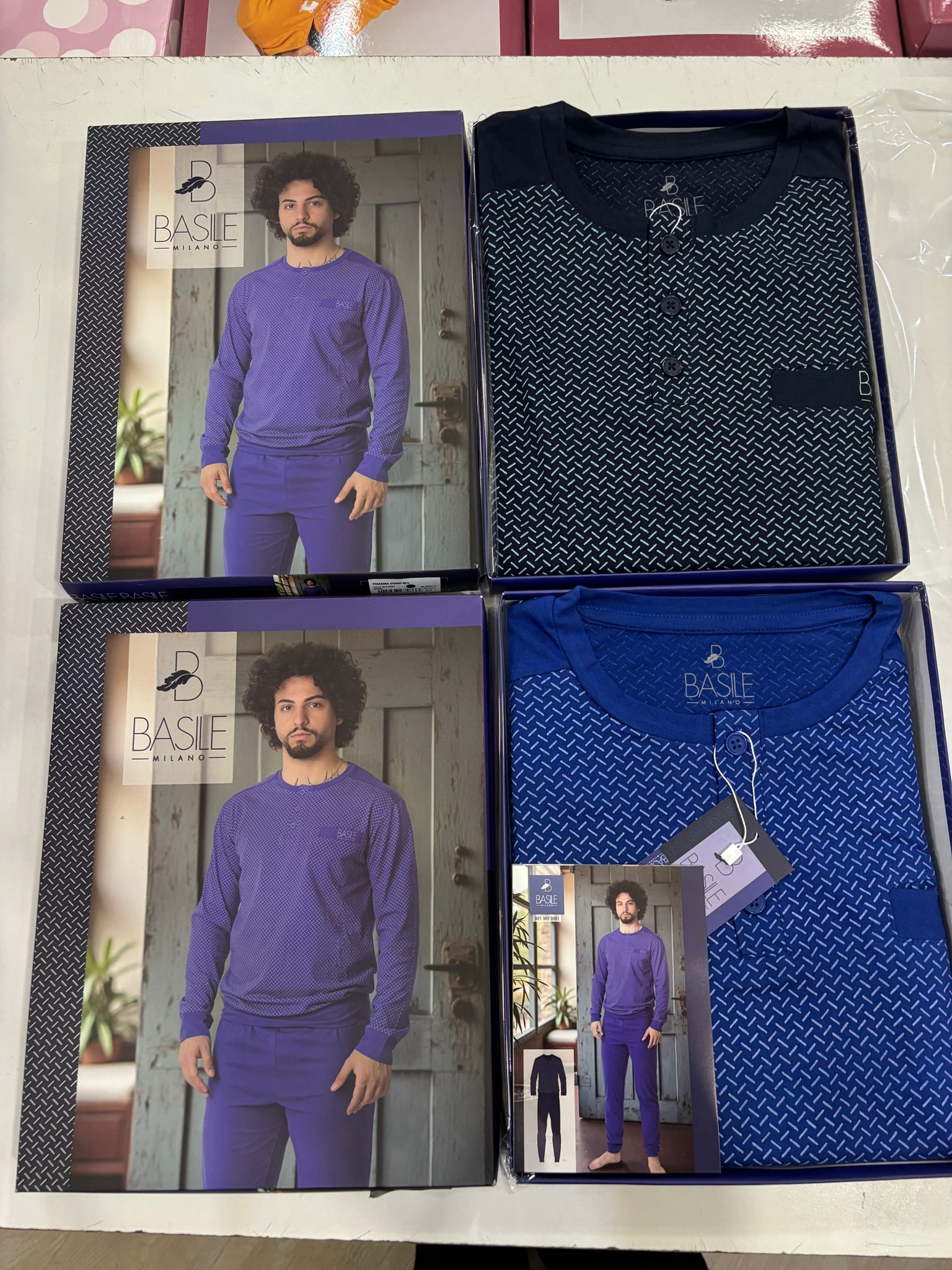 Pigiama uomo pied poule cotone