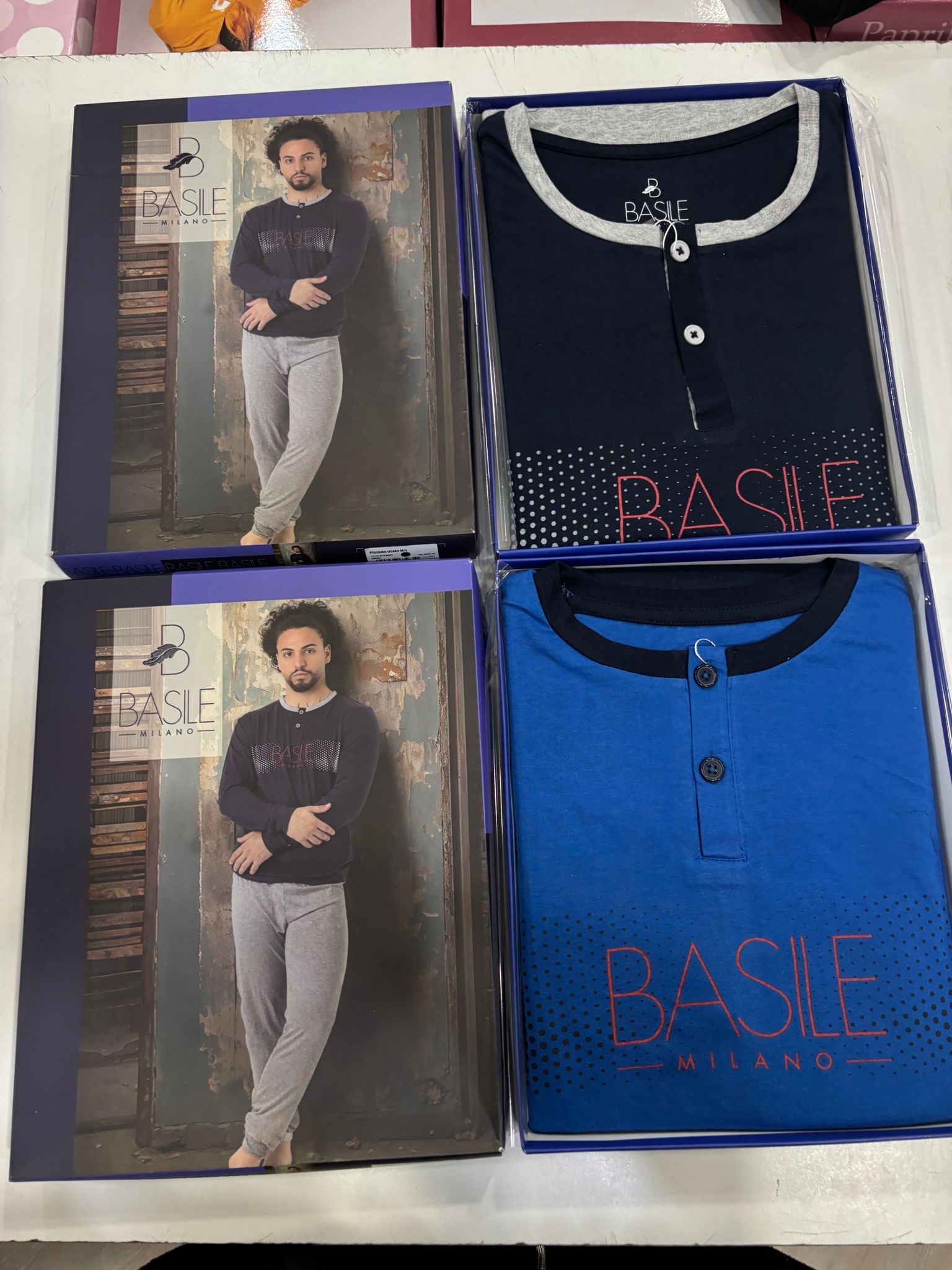 Pigiama basile con scritta cotone