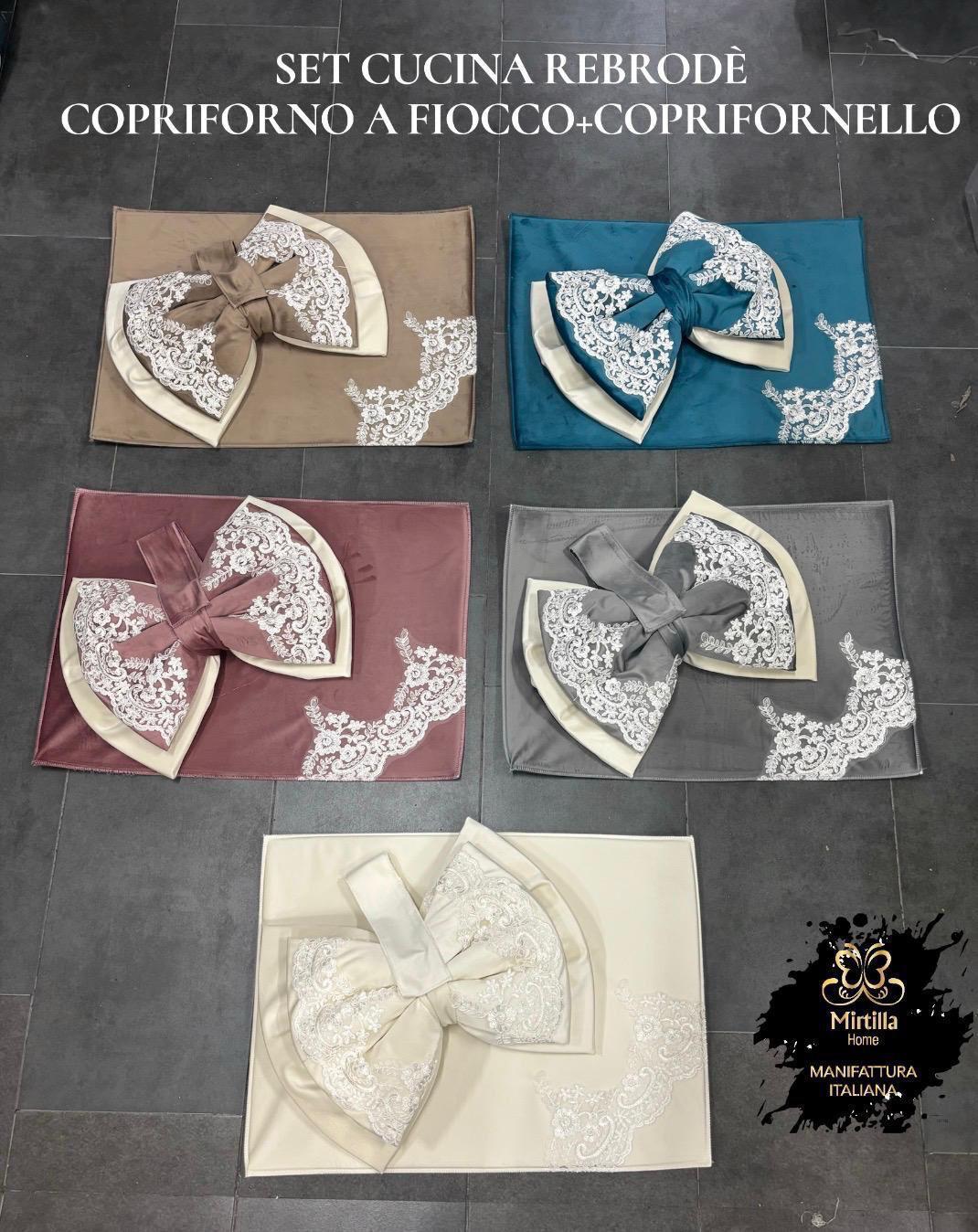 Set forno e fornello cucina in velluto a fiocco