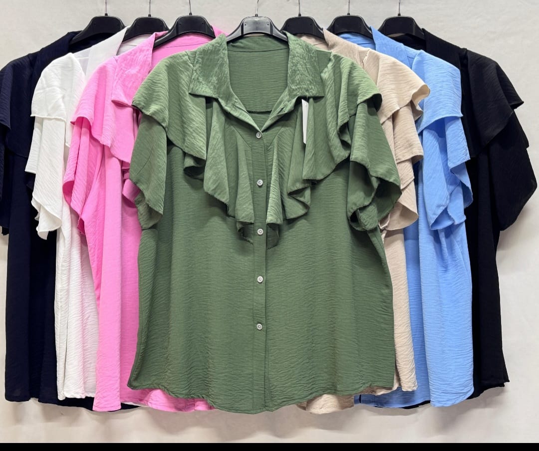 Camicia con frappe in viscosa