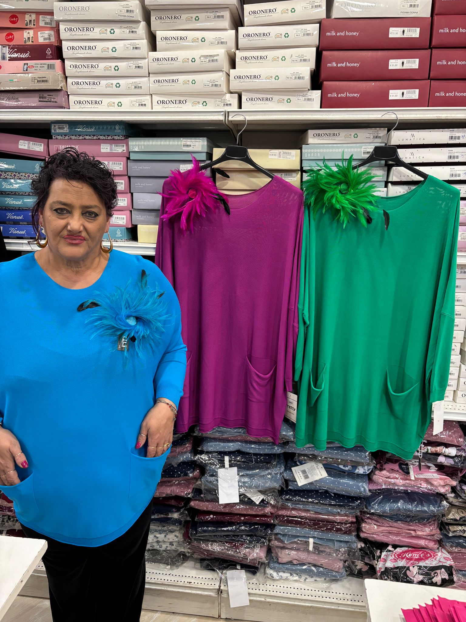 Maglia filo viscosa con tasche