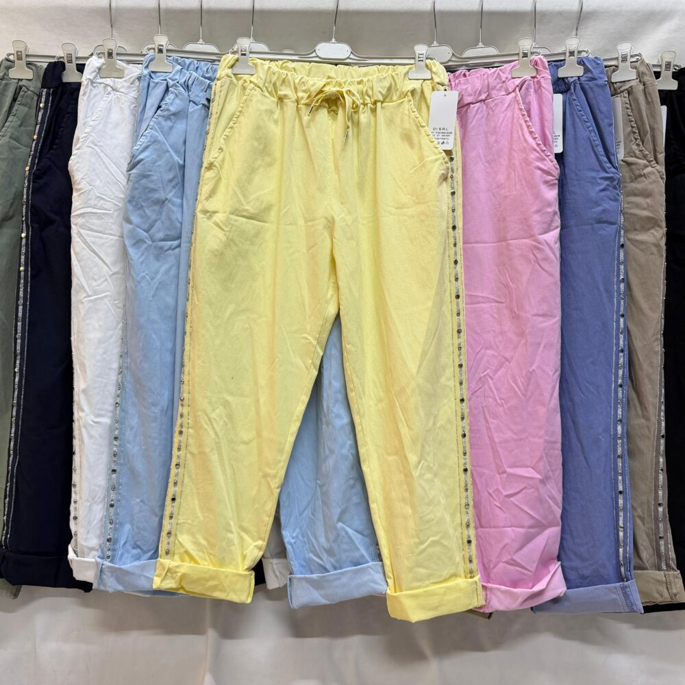 Pantalone capri in cotone elasticizzato oversize - nero