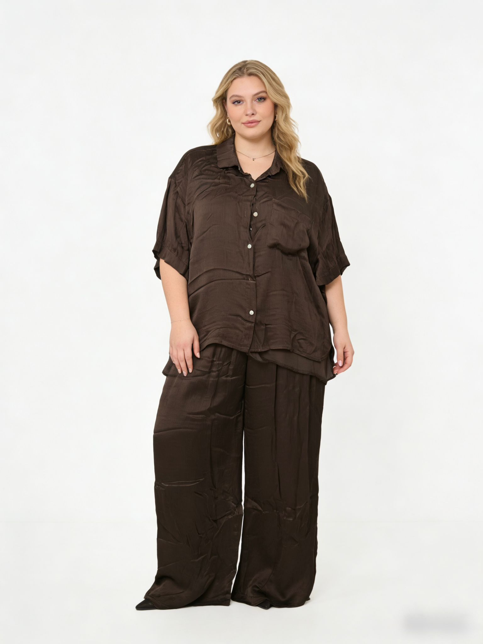 Completo in rasone saten oversize
