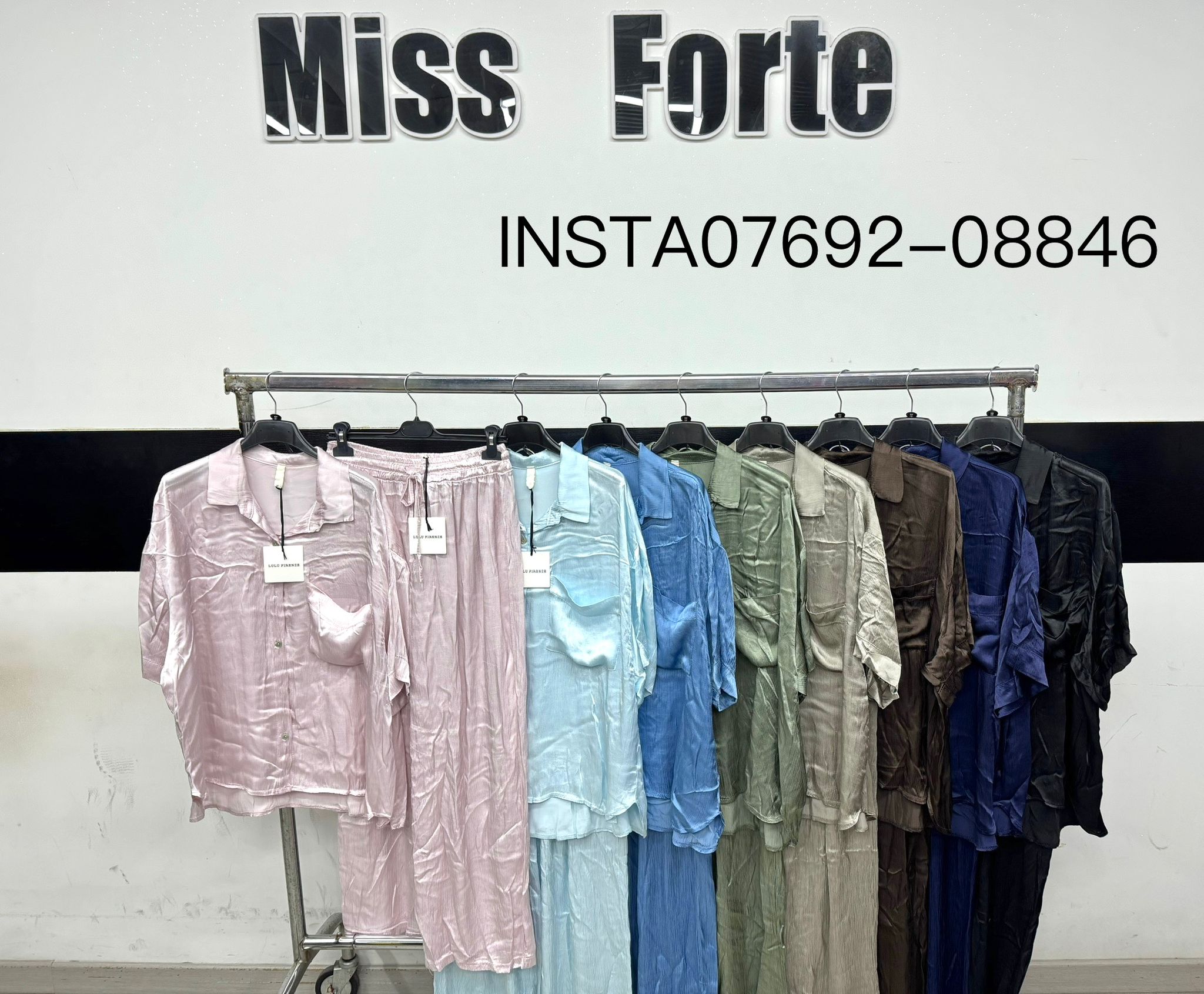 Pantalone in raso saten con laccio tg unica