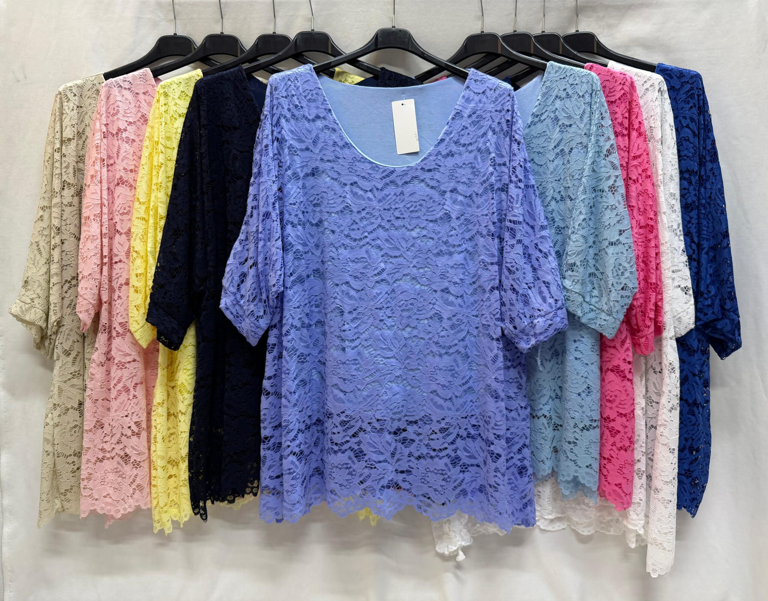 Casacca in pizzo foderato manica raglan