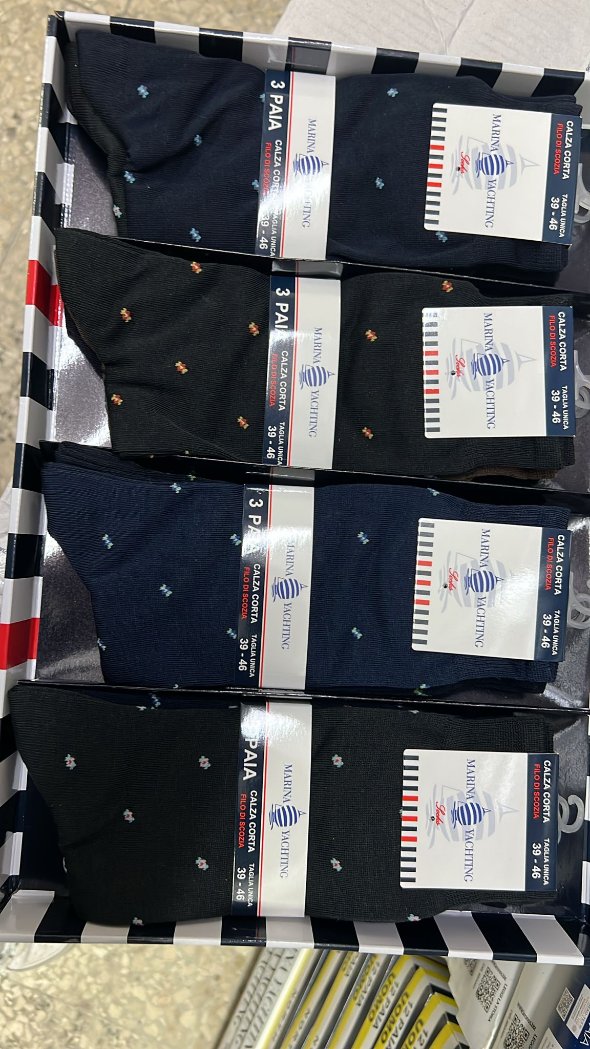 Set di calzini in filo uomo corto