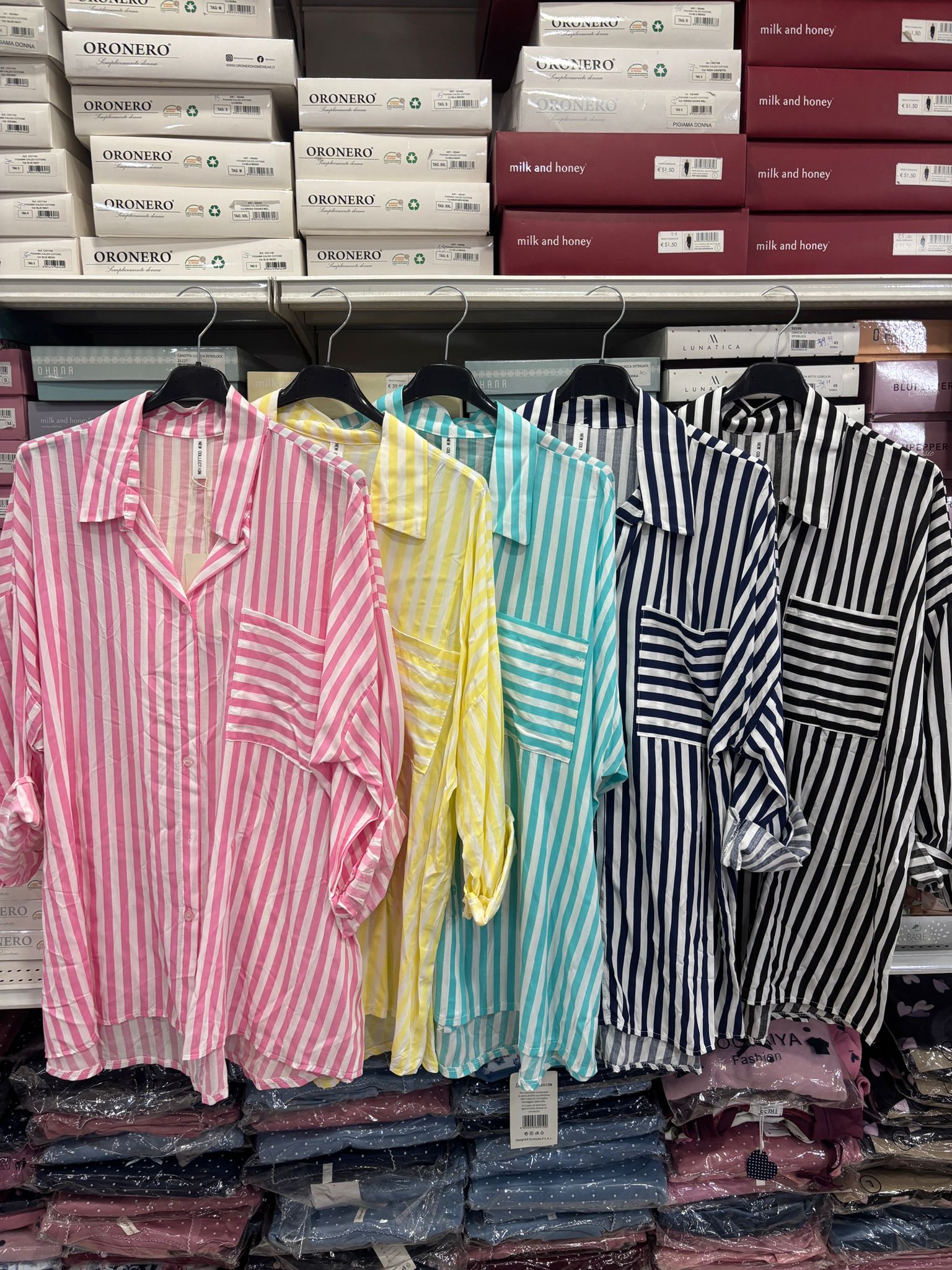 Camicione millerighe in viscosa