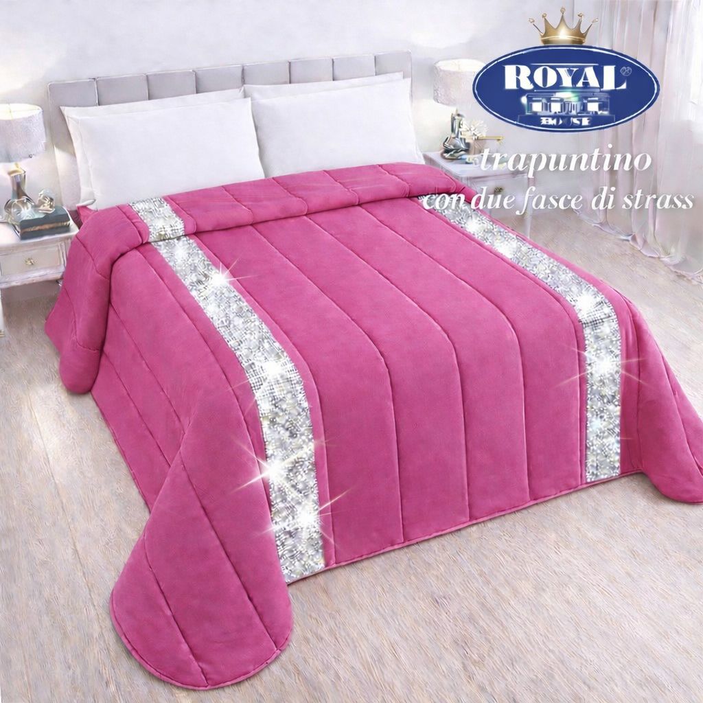 Trapuntino royal strass matrimoniale misure maxi