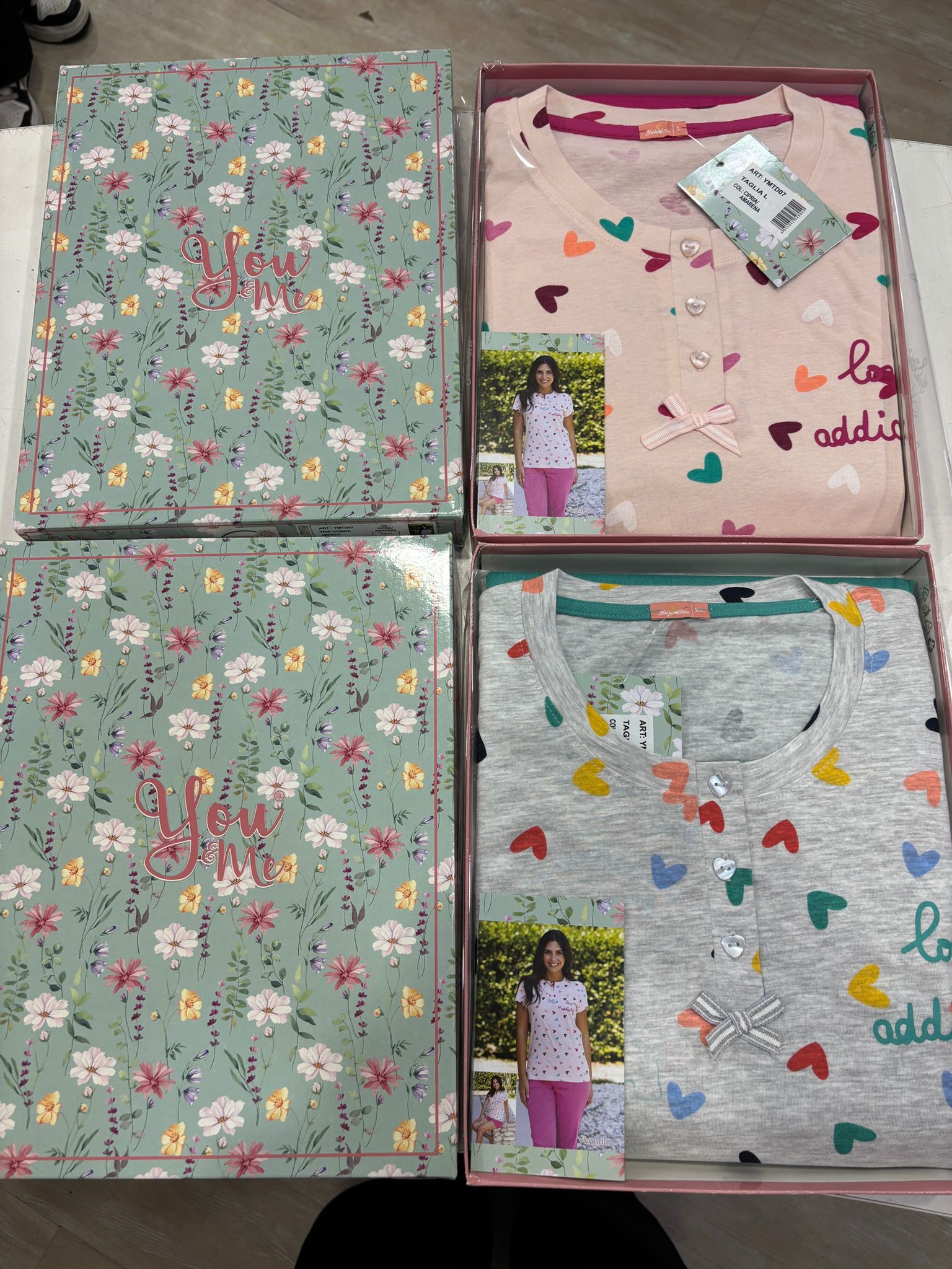 Pigiama you me donna cotone 3 pezzi