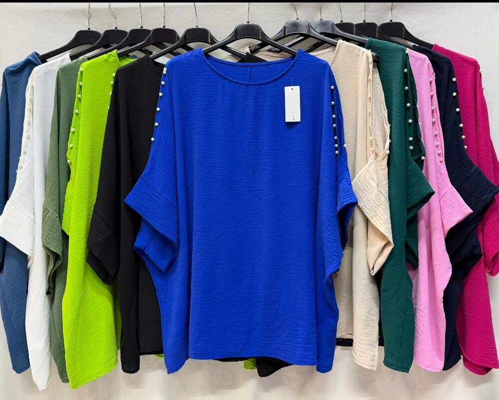 Casacca oblò perle in viscosa - nero, militare