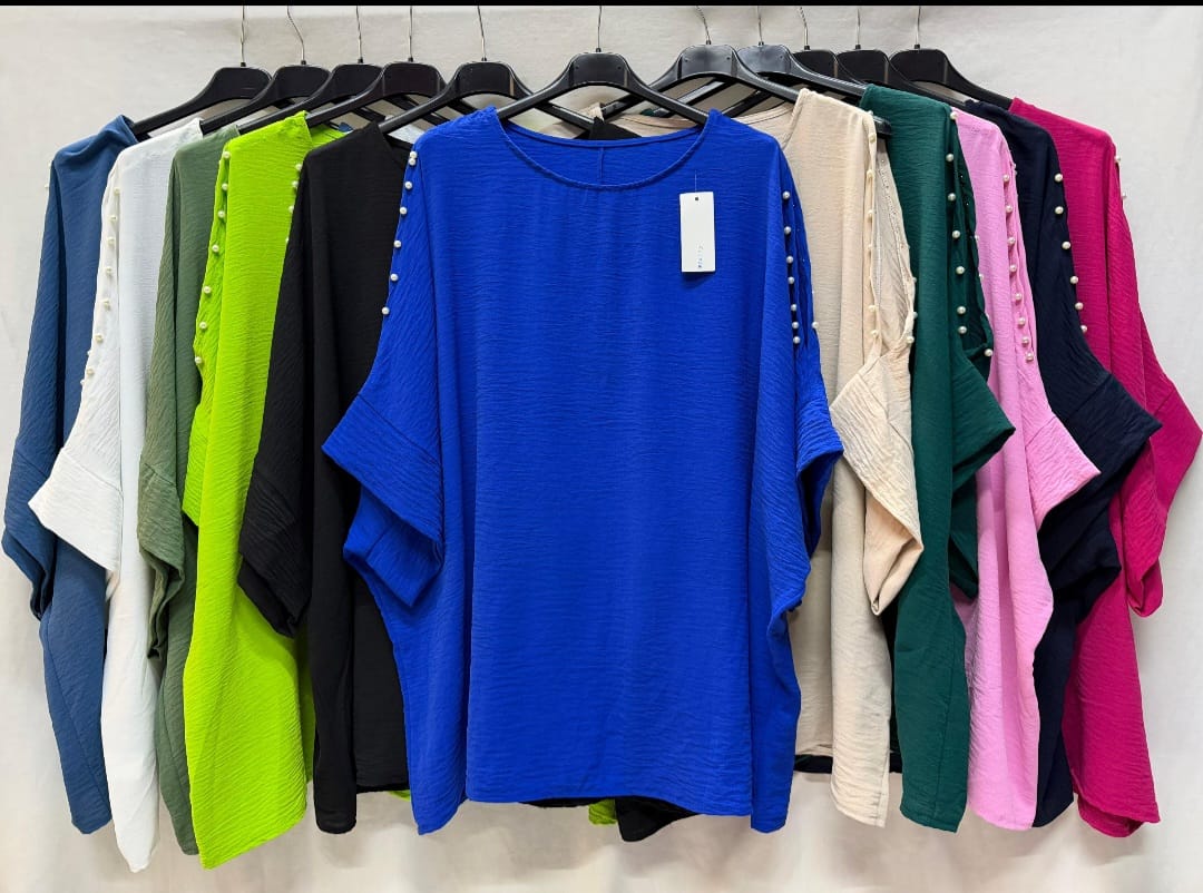 Casacca oblò perle in viscosa