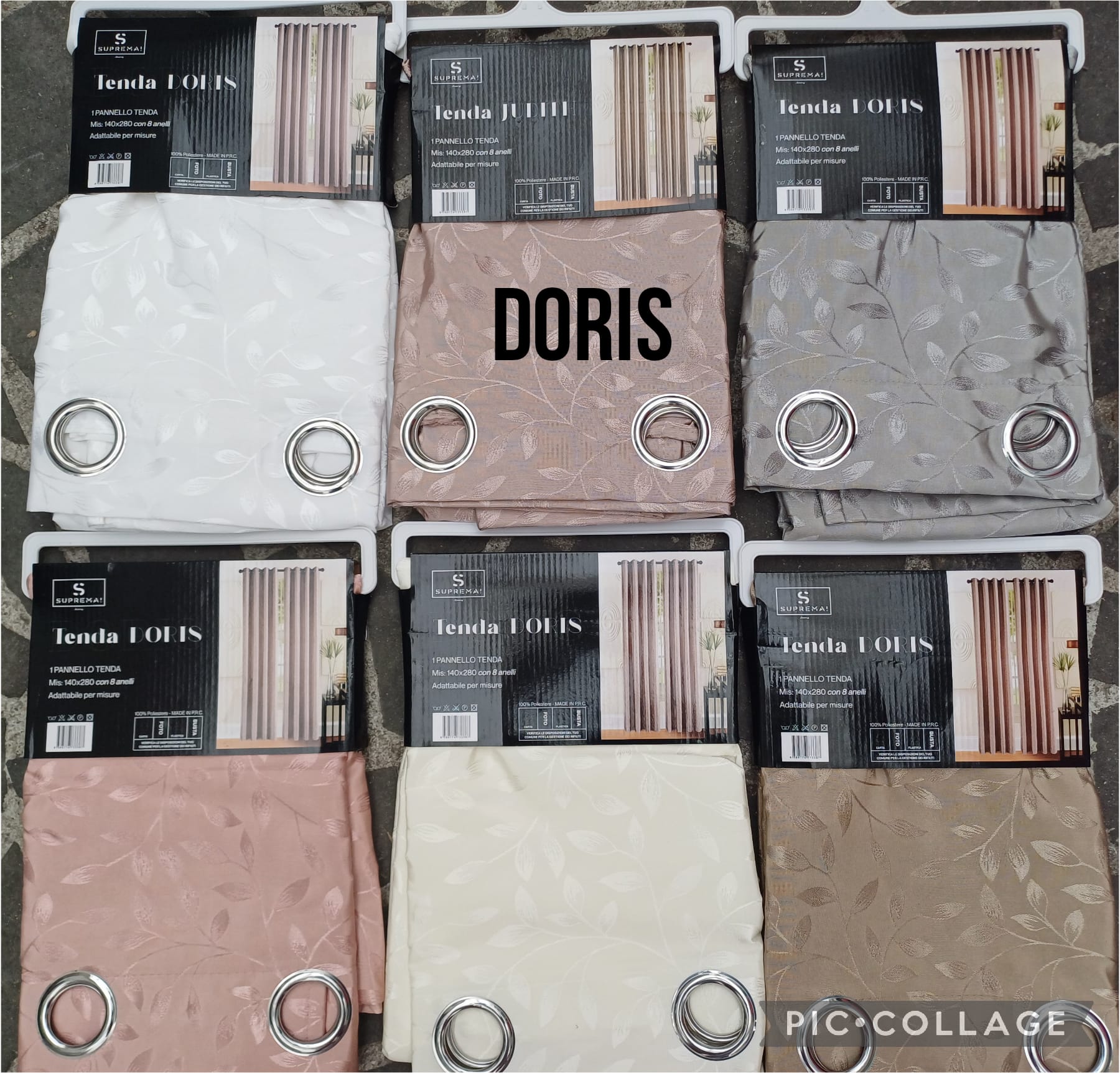 Coppia di tenda doris in raso saten coprente