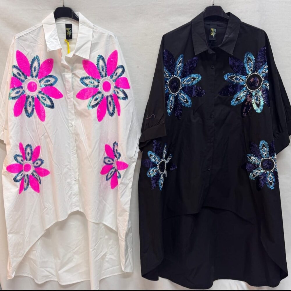 Camicione spolverino in puro cotone - nero