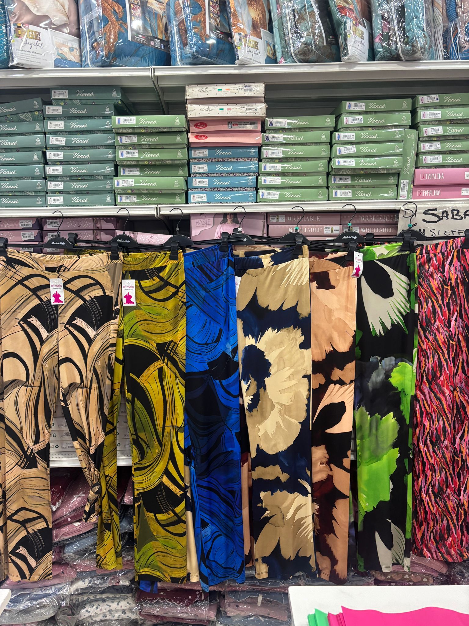 Pantaloni sfumati moda rossella in viscosa pura