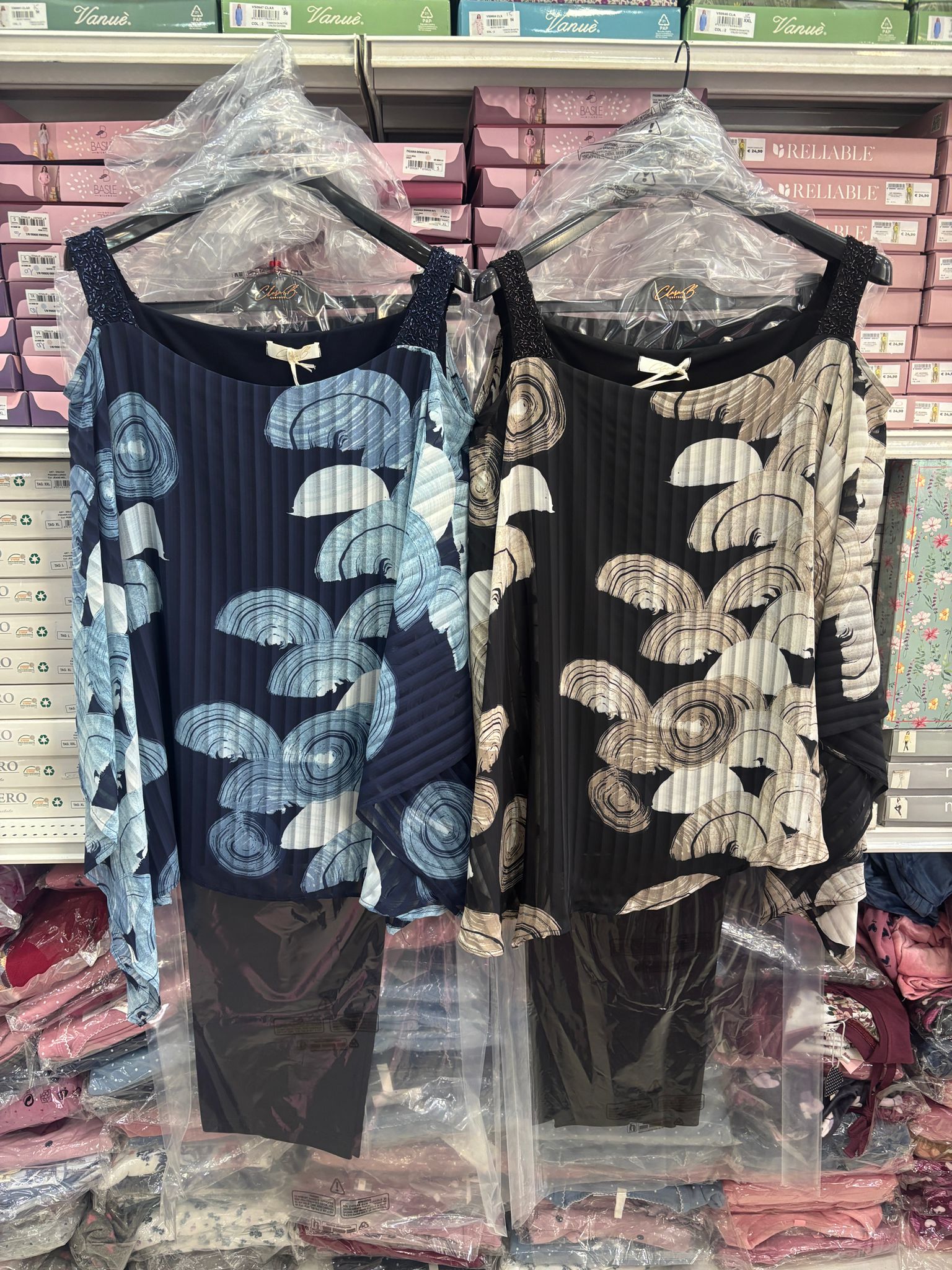 Completo cerimonia georgette con spallina ricamata