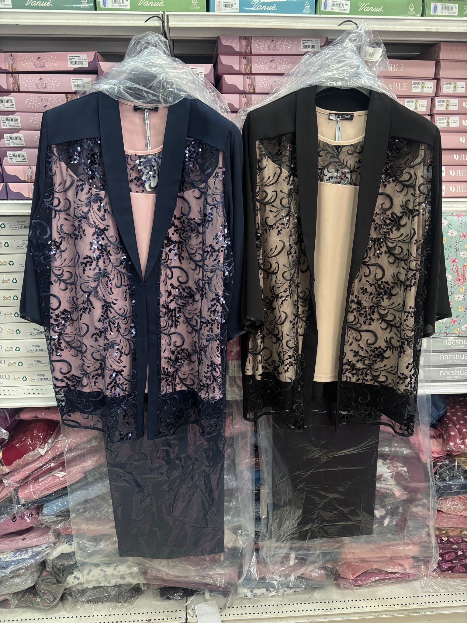 Completo cerimonia 3 pezzi in tulle ricamato