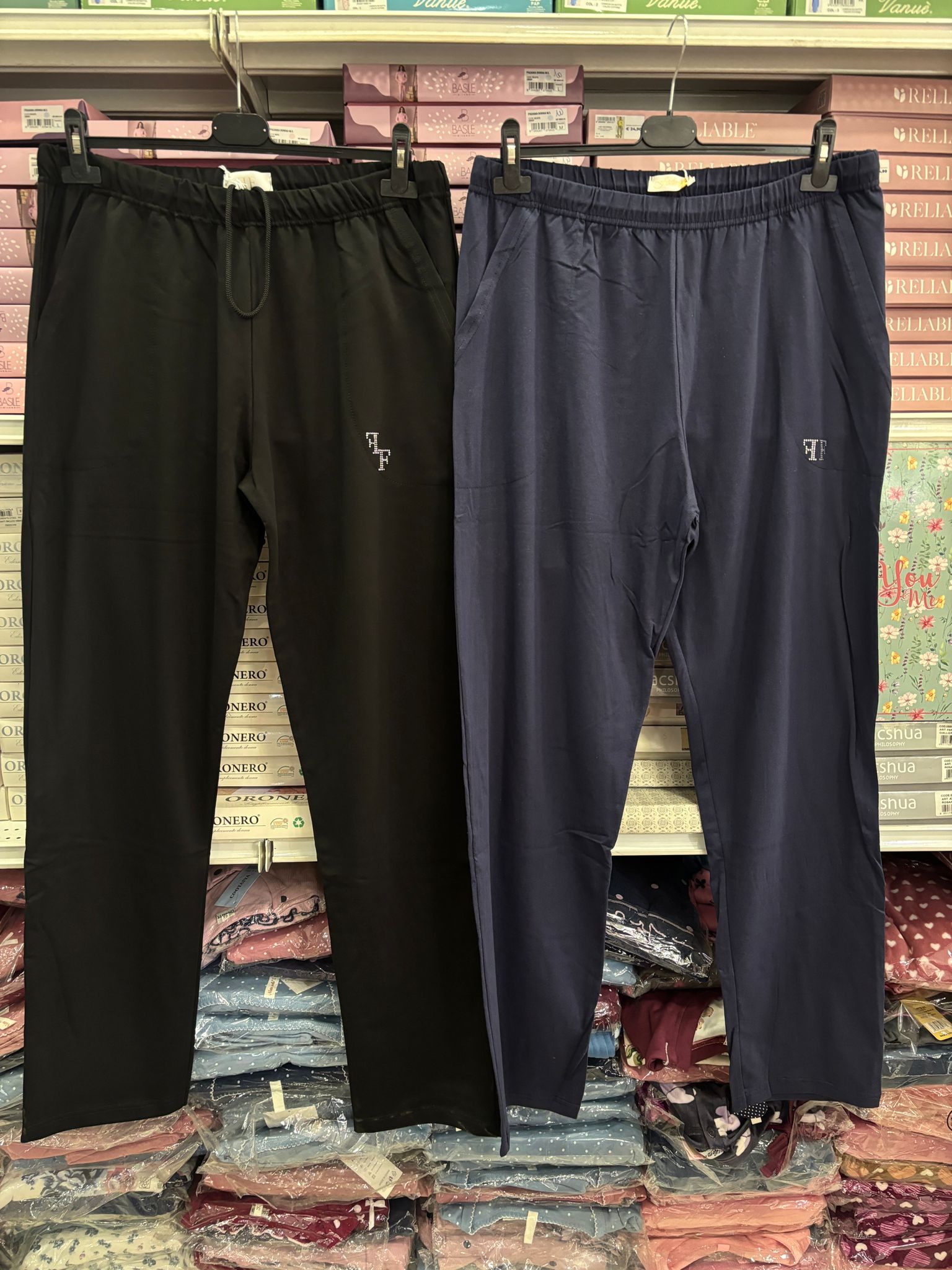 Pantalone tuta in cotone con brillantini top quality