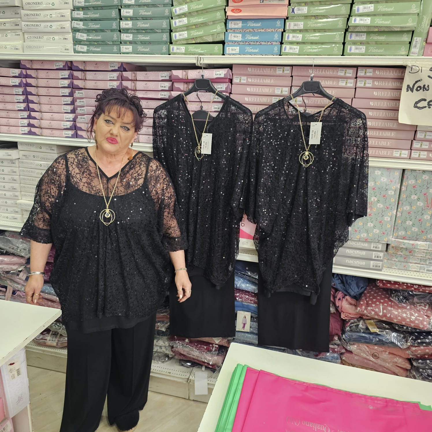 Completo in tulle e paillette 4 pezzi moda rossella