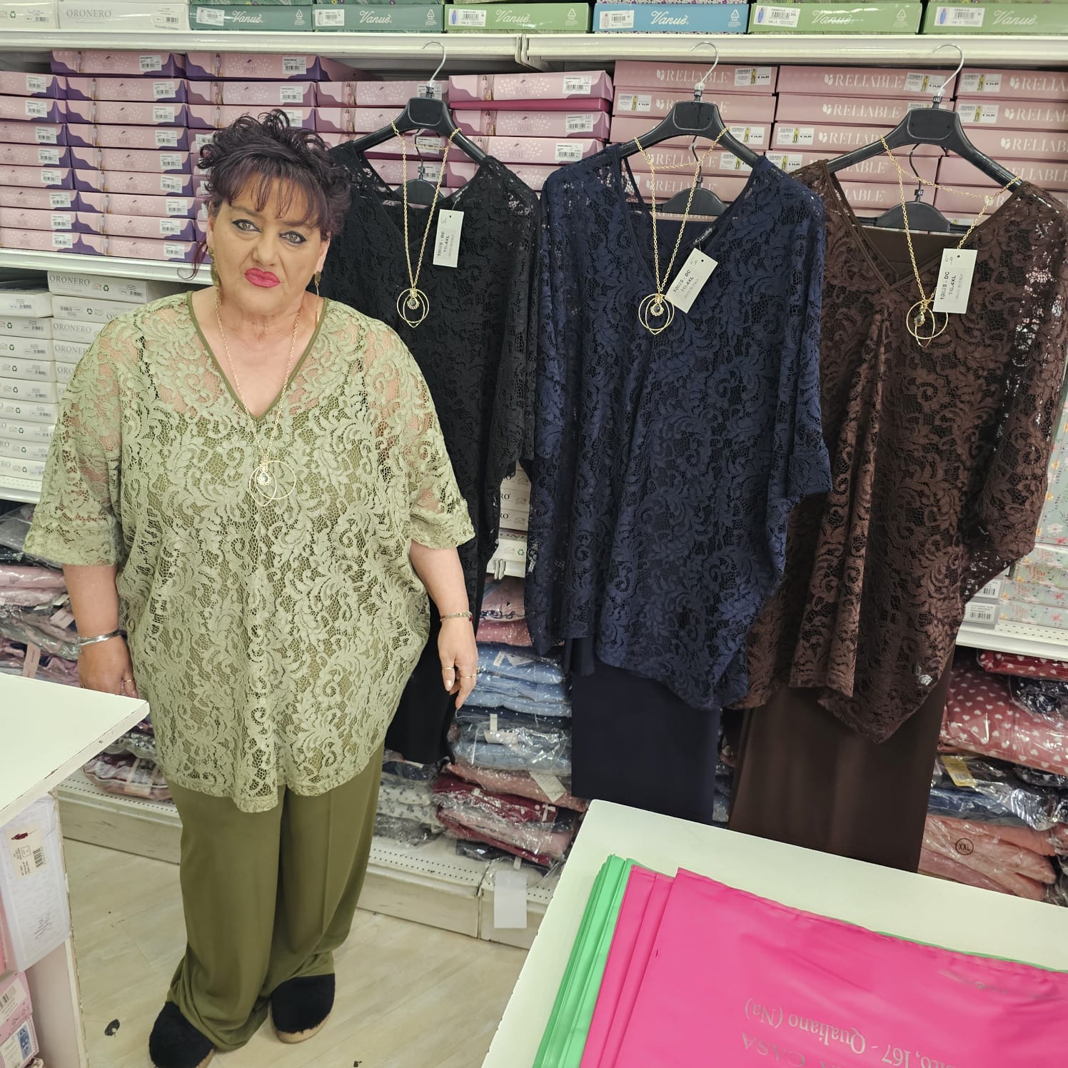 Completo moda rossella in pizzo