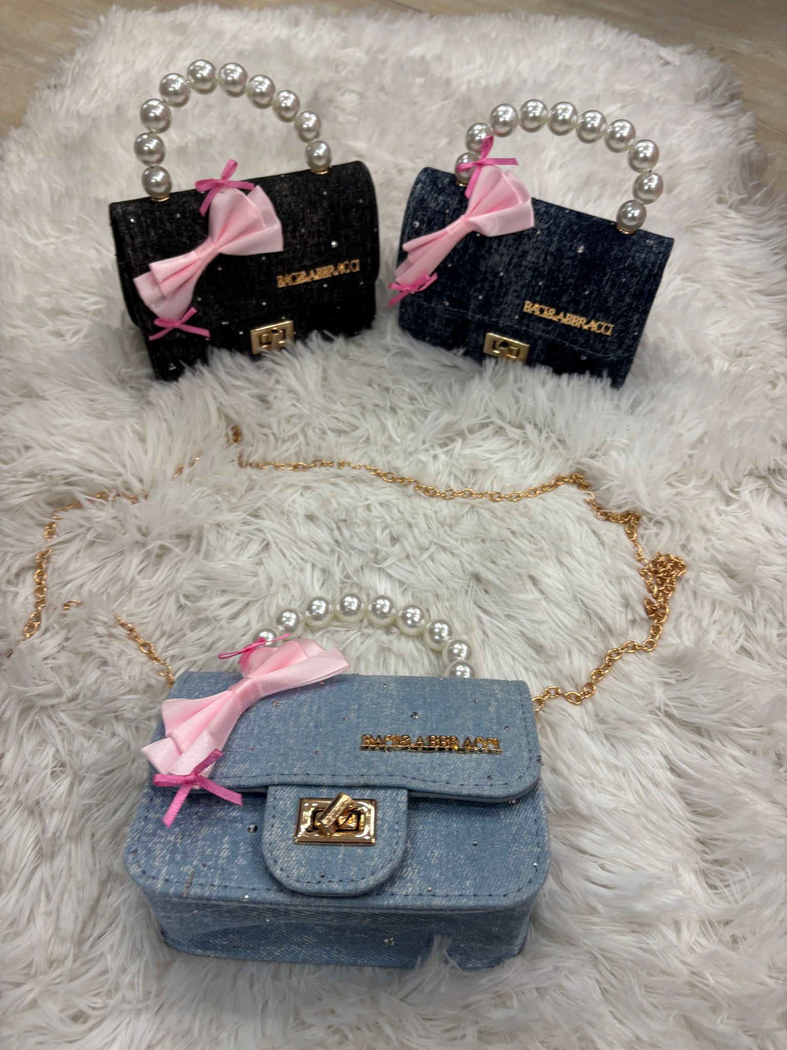 Borsette bimba effetto jeans