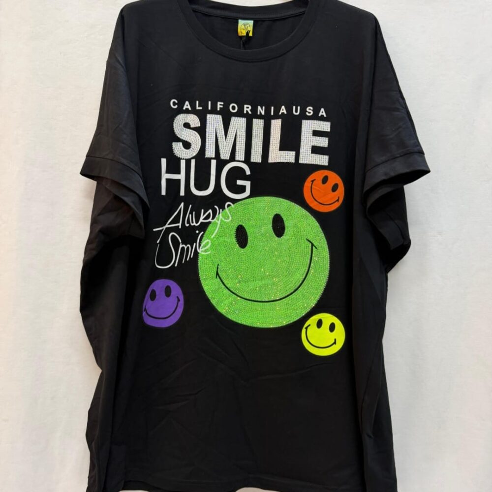 Maglia francese smile tempestata di strass